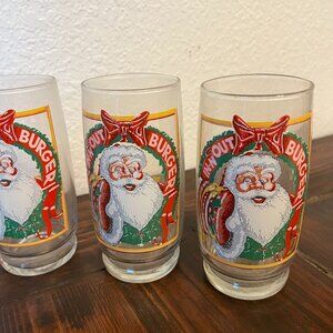Vintage 1982 Christmas In-N-Out Glasses x 3
